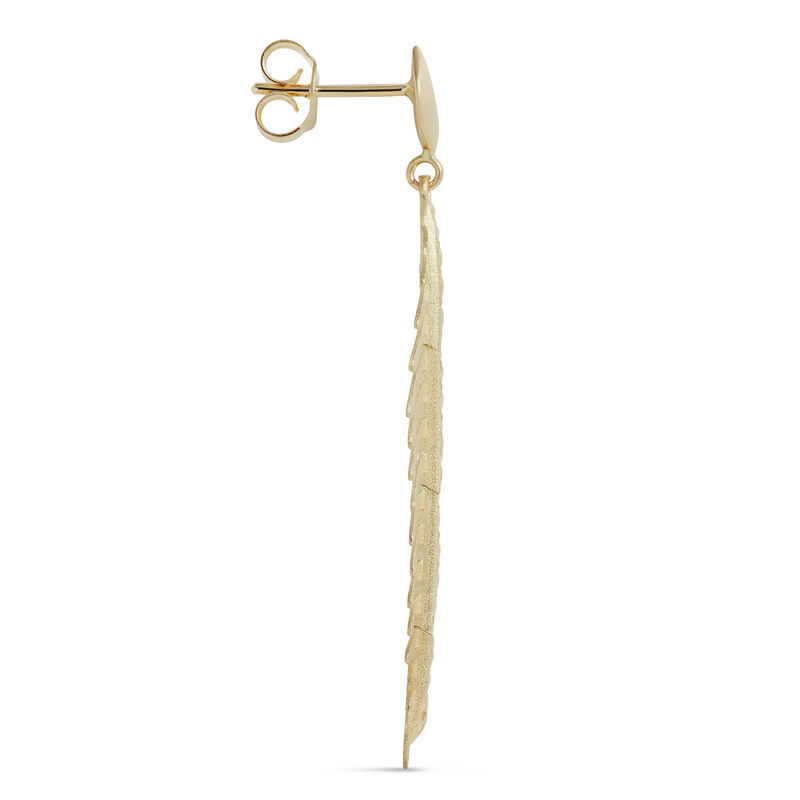 Toscano Ribbed Leaf Earrings, 14K Yellow Gold image number 1