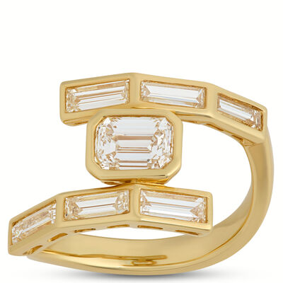 Asymmetrical Bypass Diamond Ring, 2 &frac12; Carat Total Weight, 18K Yellow Gold