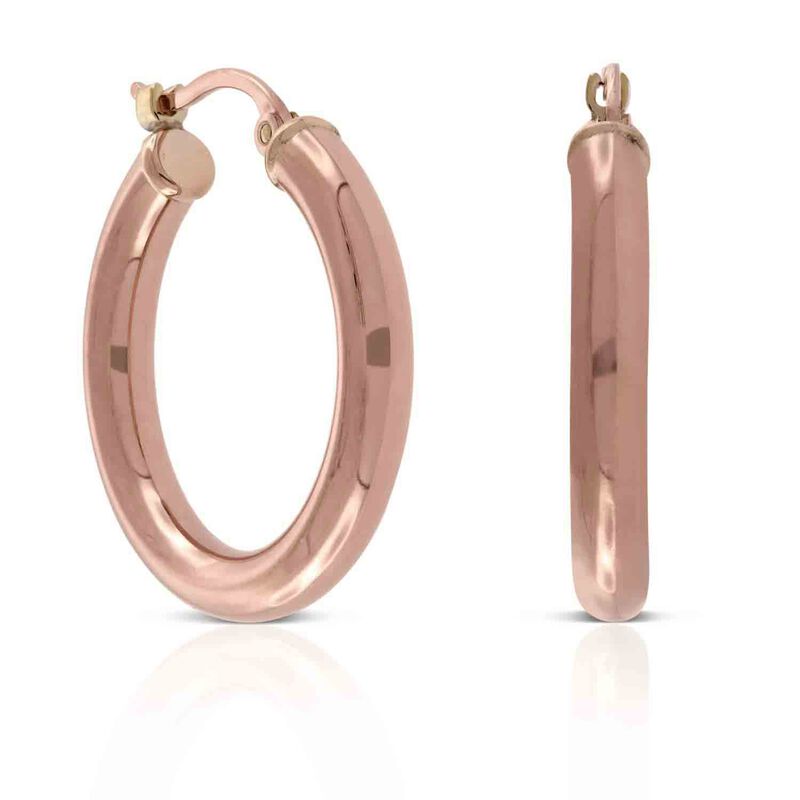 20MM Rose Gold Hoop Earrings 14K image number 0