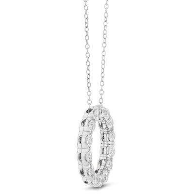 Ben Bridge Signature Circle Pendant Diamond and Platinum Necklace