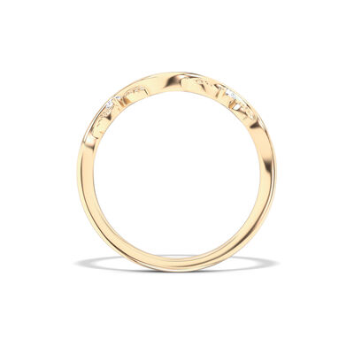 Round Diamond Band, 1/10 Carat Total Weight, 14K Yellow Gold Size 6.5