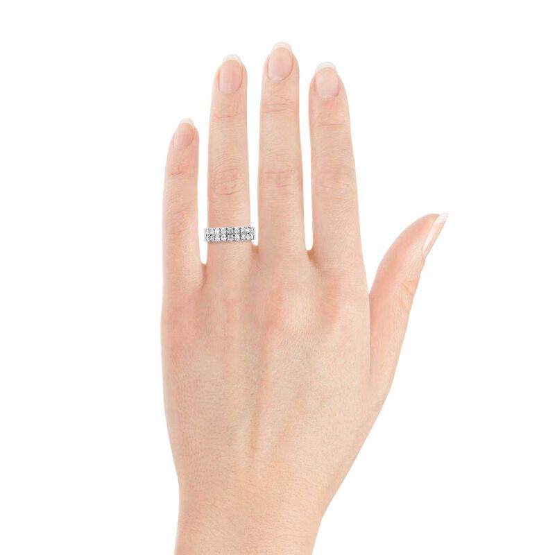 Two Row Diamond Ring 14K image number 1
