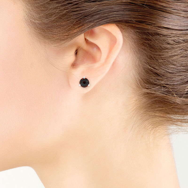 Garnet Earrings 14K, 6mm image number 1