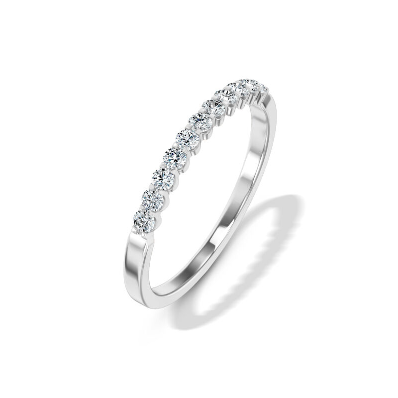 Classic Round Diamond Anniversary Band, &frac14; Carat Total Weight, 14K White Gold image number 3