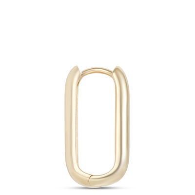 20MM Polished Oblong Hoops, 14k Yellow Gold