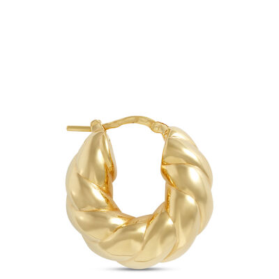 Toscano Twisted Hoop Earrings, 14K Yellow Gold