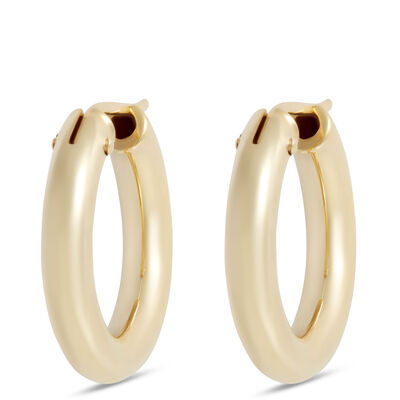 Toscano 21MM Round Hoop Earrings, 14K Yellow Gold