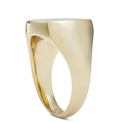 Square Cushion Signet Ring, 14K Yellow Gold
