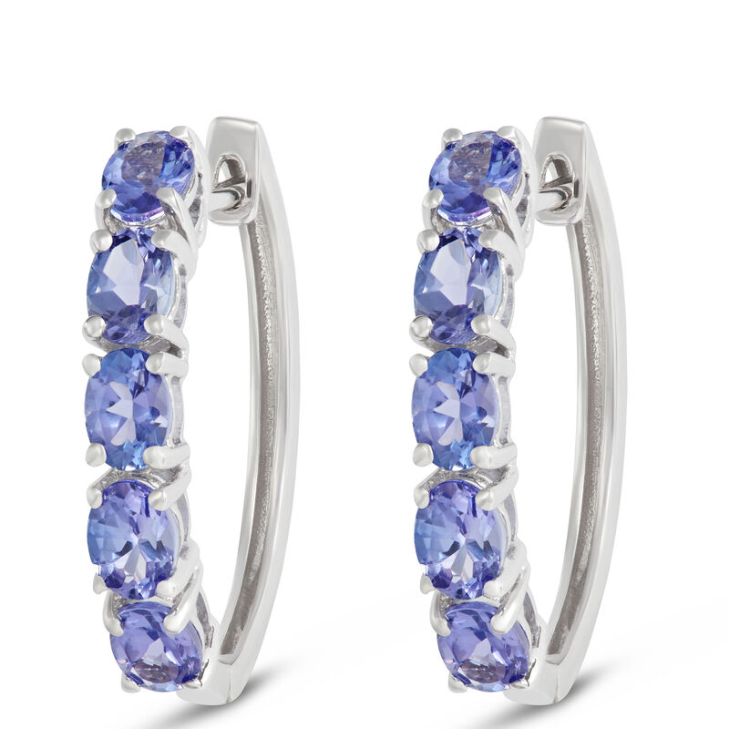 20MM Tanzanite Hoop Earrings 14K image number 0