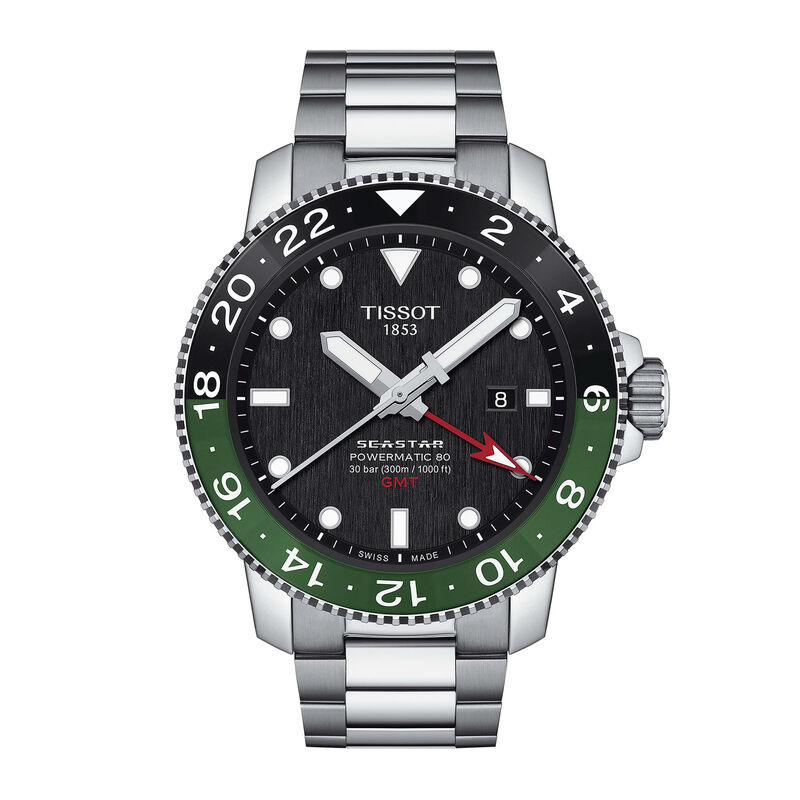 TISSOT Sea Star 1000 Powermatic 80 GMT Black Dial Watch, 46mm image number 0