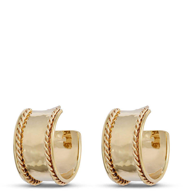 Toscano Hoop Earrings, 14K Yellow Gold image number 0