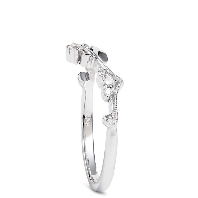 Contoured Band Diamond Ring, 14K White Gold image number 1