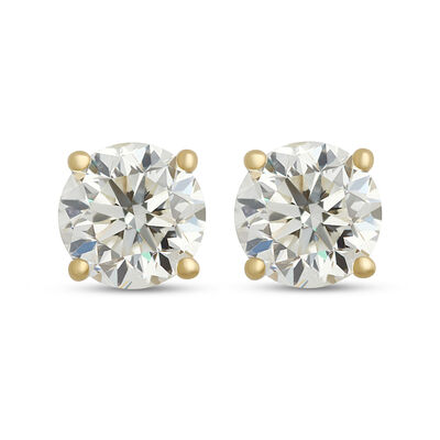 Classic Round Diamond Studs, &frac12; Carat, in 14K Yellow Gold