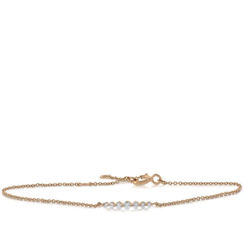 Rose Gold Diamond Station Bracelet 14K image number 0