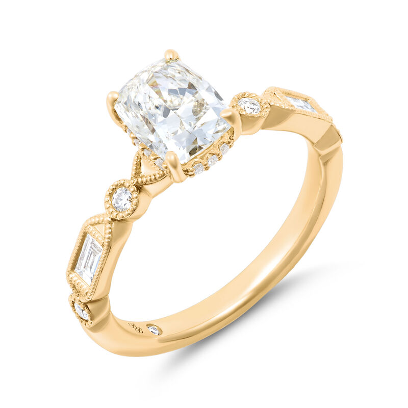 Bella Ponte Cushion Cut Diamond Engagement Ring, 14k Yellow Gold image number 0