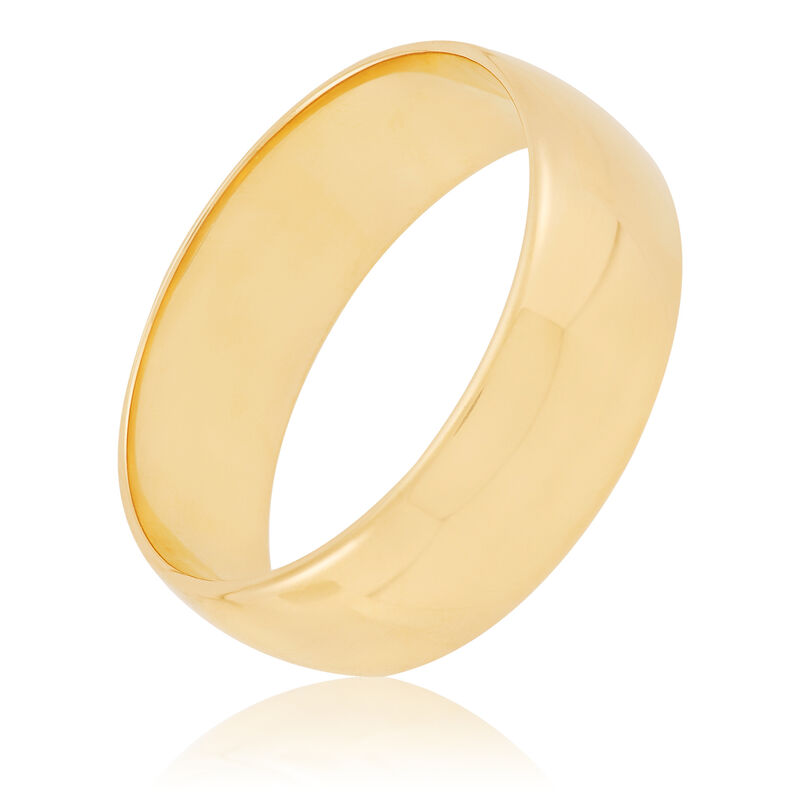 Yellow Gold Polished Rounded 7mm Band 14K image number 0