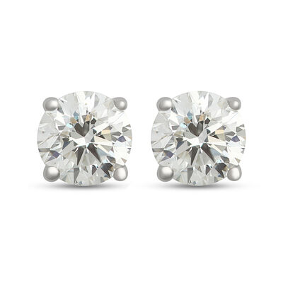 Classic Round Diamond Studs, &frac12; Carat, in 14K White Gold