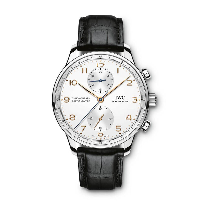 IWC Portugieser Silver Dial Gold Detailed Chronograph Watch, 41mm image number 0