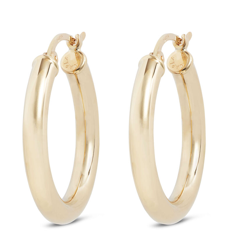 20MM Hoop Earrings, 14K Yellow Gold image number 0