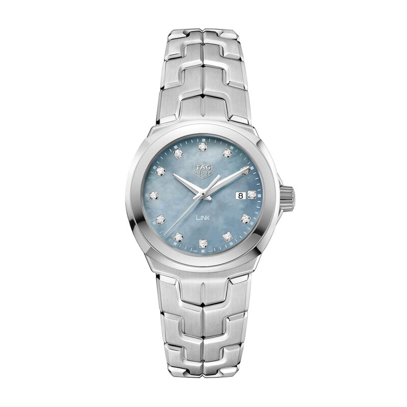 TAG Heuer Link Quartz Ladies Grey Blue Steel Watch image number 0