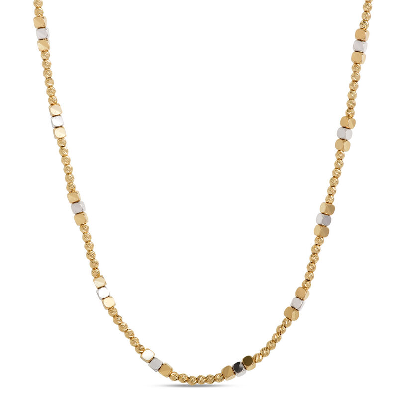 Toscano 18-Inch Alternating Bead Necklace, 14K Yellow Gold image number 0