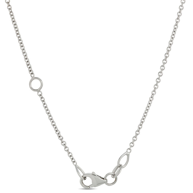 Classic Round Sapphire and Diamond Necklace, 1 Carat Total Weight, 18K White Gold image number 2