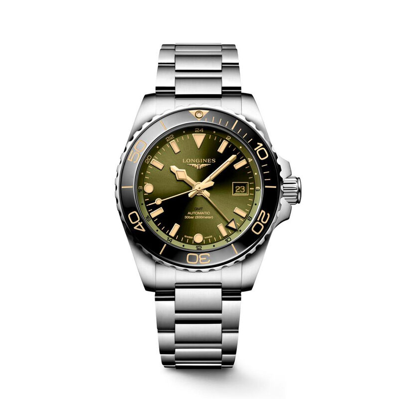 Longines HydroConquest GMT Green Sunray Dial Watch, 41mm image number 0