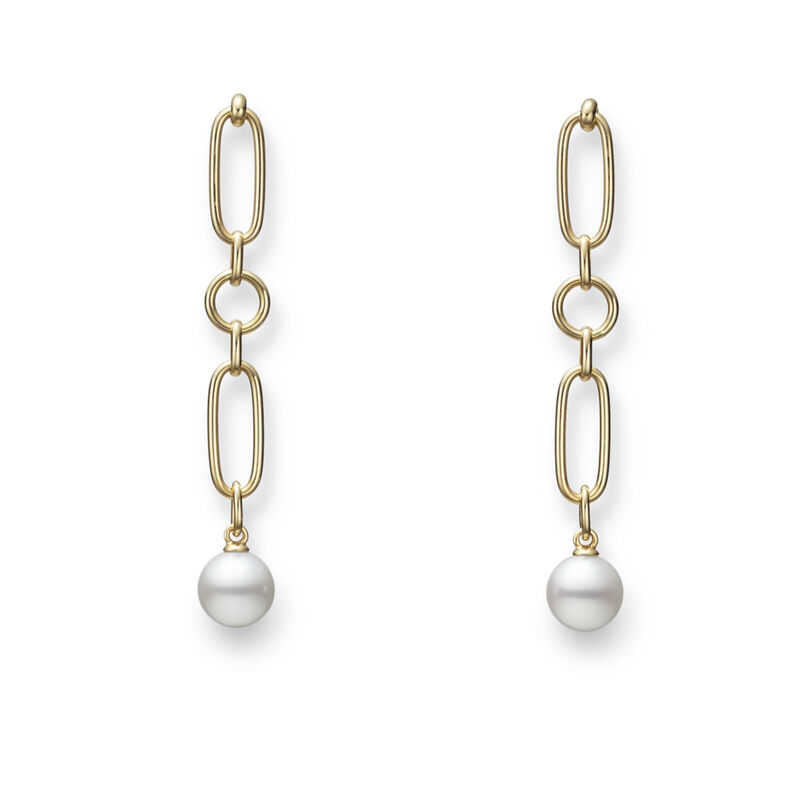 Mikimoto M Code Akoya Cultured Pearl Earrings in 18K Yellow Gold image number 0