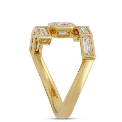 Asymmetrical Bypass Diamond Ring, 2 &frac12; Carat Total Weight, 18K Yellow Gold