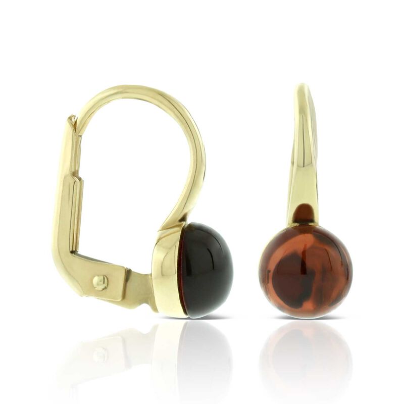 15MM Cabochon Garnet Earrings 14K image number 0