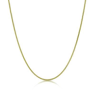 18-Inch Round Wheat Chain Necklace, 14K Yellow Gold