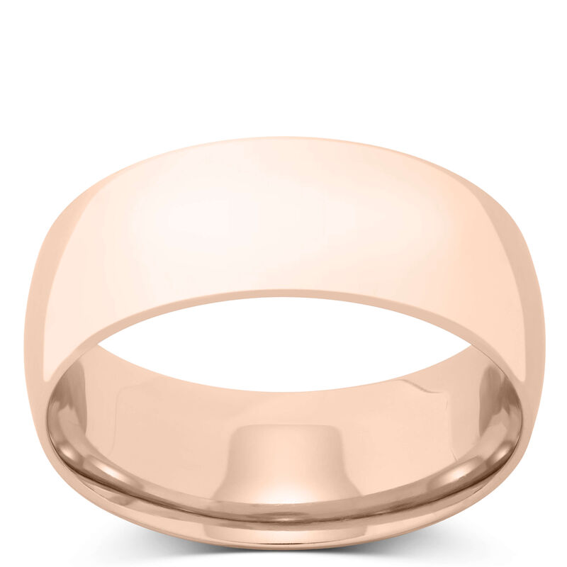 Rose Gold Polished Rounded Comfort Fit 8mm Band 14K image number 0