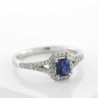 Sapphire & Diamond Ring 14K