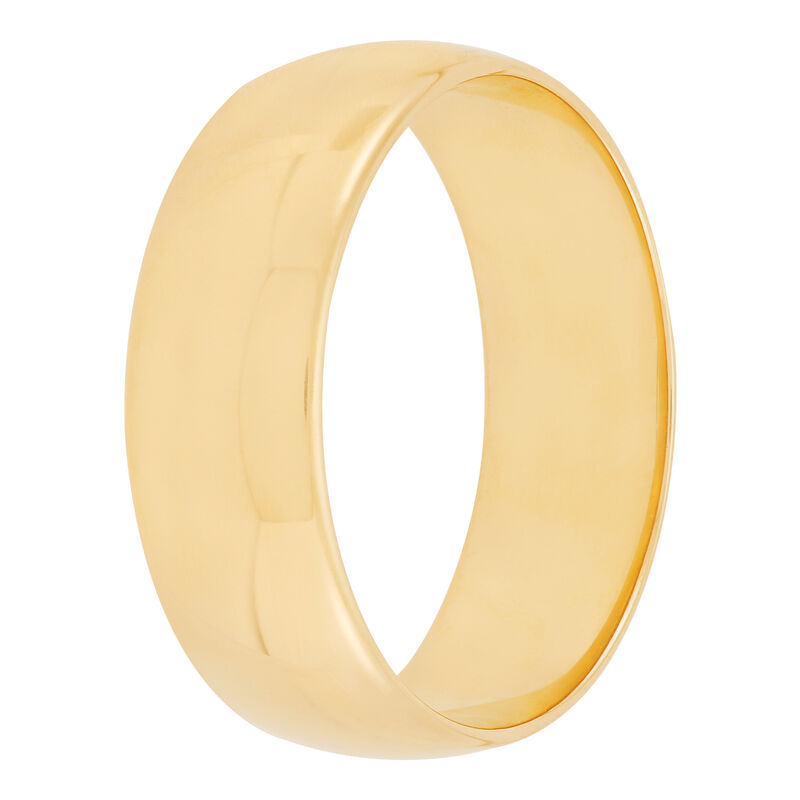Yellow Gold Polished Rounded 7mm Band 14K image number 1