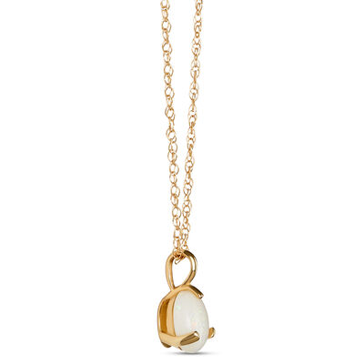 Classic 18-Inch Opal Pendant Necklace, 14K Yellow Gold