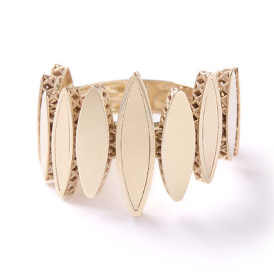 Toscano Marquise Shaped Station Ring, 14K Yellow Gold, Size 7
