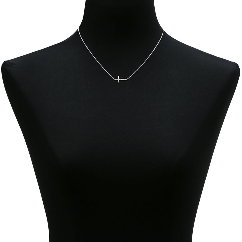Diamond Sideways Cross  14K image number 1