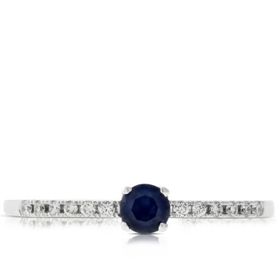 Sapphire & Diamond Band 14K