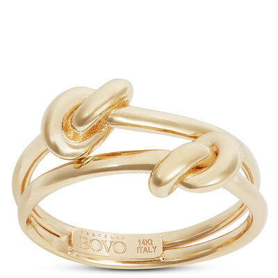 Toscano Double Love Knot Ring, 14K Yellow Gold