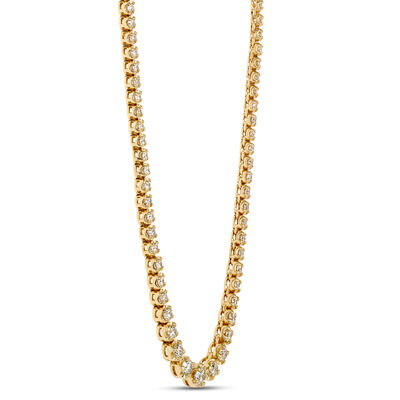 Graduated Round Diamond Necklace, 14K Yellow Gold