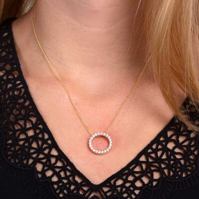 Diamond Circle Pendant 14K, 1 ctw.