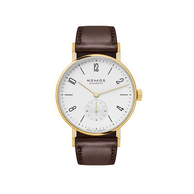 NOMOS Tangente Gold Dor&eacute; White Dial Watch, 33.8mm