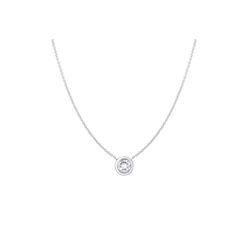 Roberto Coin Diamond Bezel Set Pendant 18K White Gold,18 inches image number 0