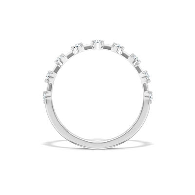 Classic Round Diamond Band, 1/10 Carat Total Weight, 14K White Gold Size 6.5