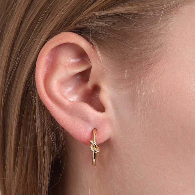 20MM Toscano Love Knot Hoop Earrings 14K image number 1