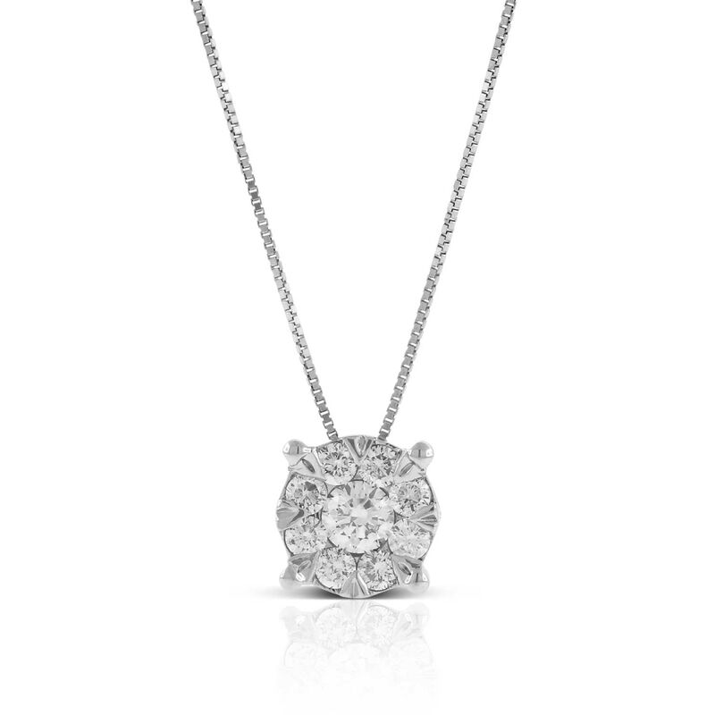 Halo Diamond Pendant 14K, 1/2 ctw. image number 0