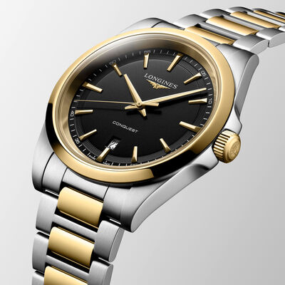 Longines Conquest Black Dial Watch, 41mm