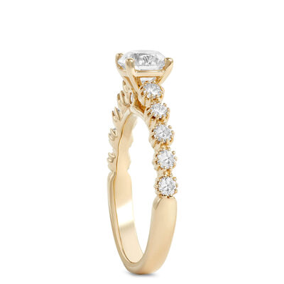 Round Diamond Engagement Ring in 14K Yellow Gold