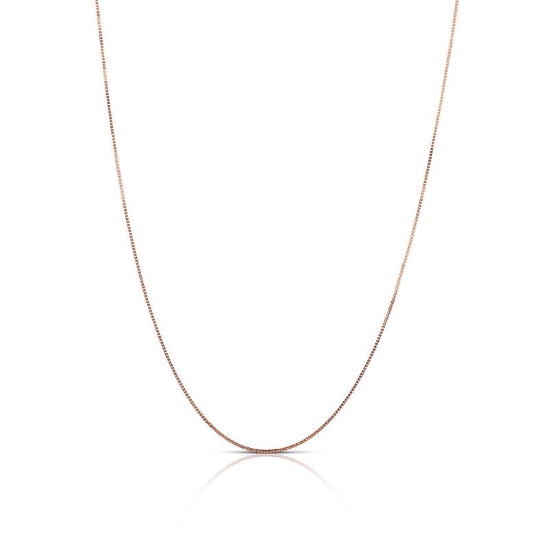 22-Inch Adjustable Box Chain 14K Rose Gold image number 0