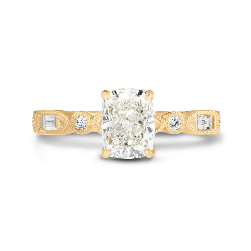 Bella Ponte Cushion Cut Diamond Engagement Ring, 14k Yellow Gold image number 3